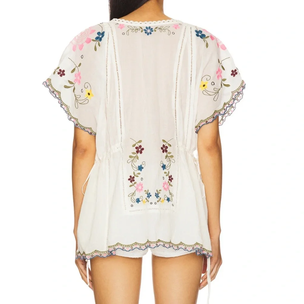 NWT Free People Danielle Embroidered Top, XS - Picture 4 of 8